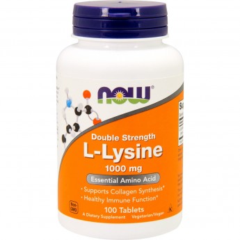 Аминокислота NOW FOODS L-LYSINE, 1000 мг - 100 таблеток Аминокислота NOW FOODS L-LYSINE, 1000 мг - 100 таблеток