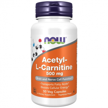 Бад NOW FOODS ACETYL L-CARNITINE 500 mg 50 капс Бад NOW FOODS ACETYL L-CARNITINE 500 mg 50 капс