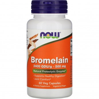 Бромелаин NOW FOODS BROMELAIN, 500 мг, 60 капсул Бромелаин NOW FOODS BROMELAIN, 500 мг, 60 капсул