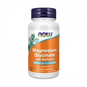 Магний Глицинат с Биоперином NOW FOODS Magnesium Glycinate With Bioperine - 60 Капсул Магний Глицинат с Биоперином NOW FOODS Magnesium Glycinate With Bioperine - 60 Капсул