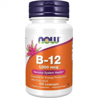 Витамин NOW FOODS B-12 1000 мкг, 100 пастилок Витамин NOW FOODS B-12 1000 мкг, 100 пастилок