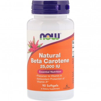 Витамин NOW FOODS NATURAL BETA CAROTENE, 25000МЕ, 90 капсул Витамин NOW FOODS NATURAL BETA CAROTENE, 25000МЕ, 90 капсул